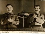Товарищи И.В.Сталин и К.Е.Ворошилов в президиуме ...